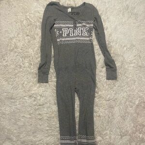 Gray pink victoria secret onsesie